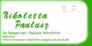 nikoletta paulusz business card